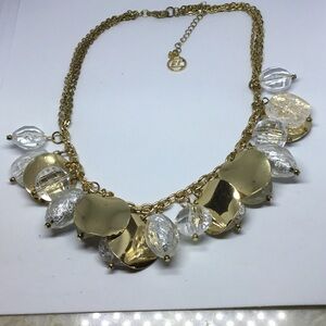 EUC Elegant Gold and Clear Necklace